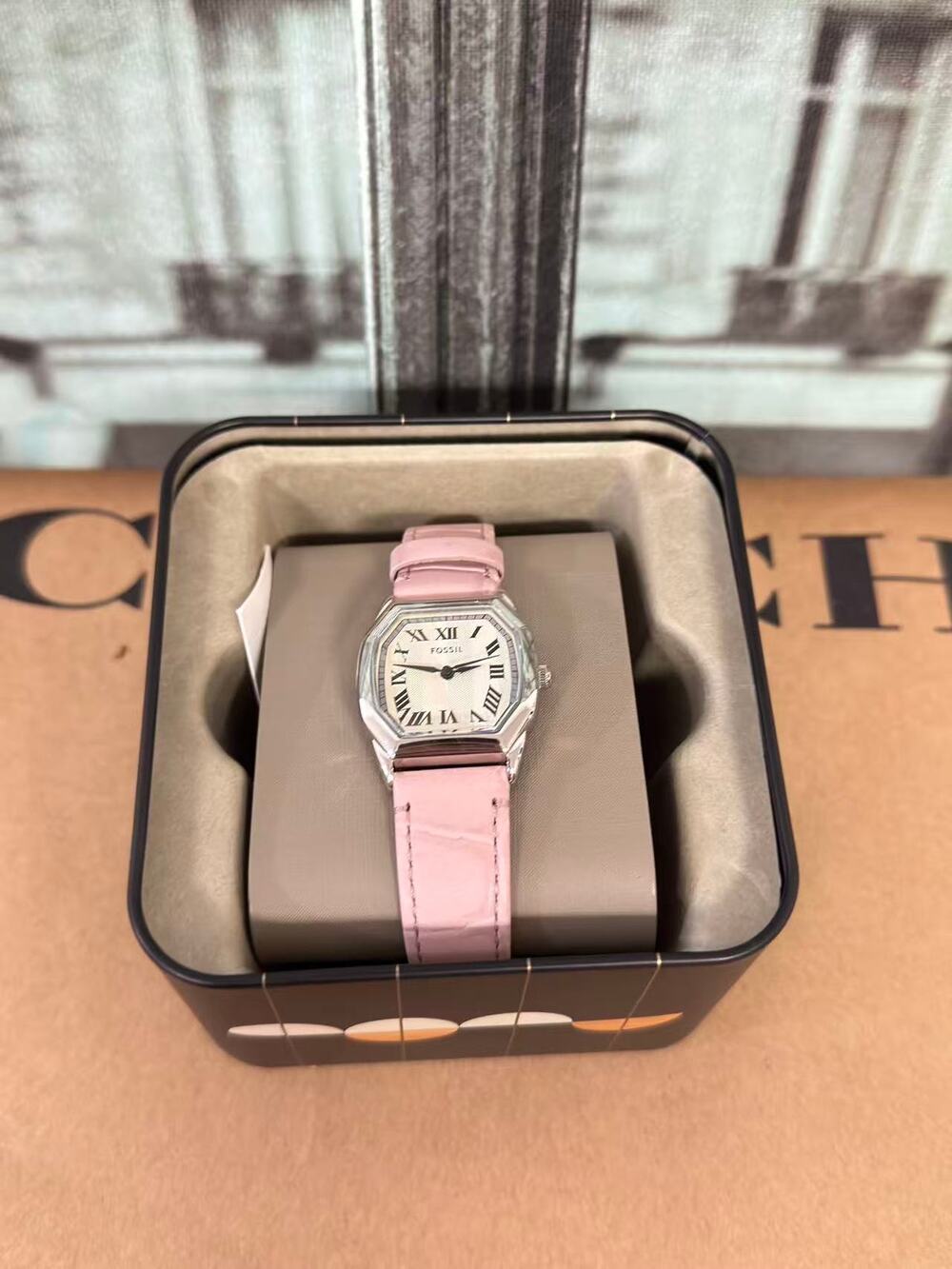 Fossil ES5406 Harlow Three-Hand Light Pink Leather Watch